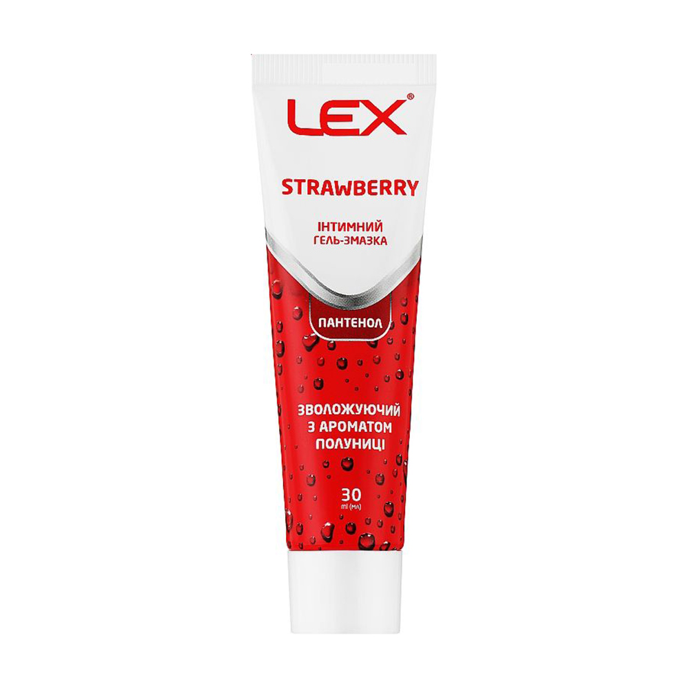 Зволожувальний інтимний гель-змазка LEX Strawberry Panthenol, з ароматом полуниці, 30 мл